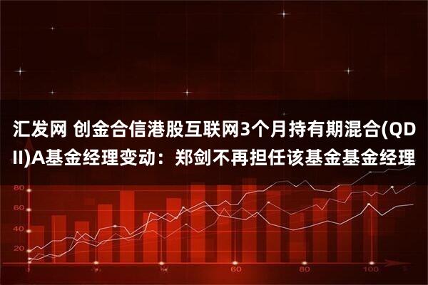 汇发网 创金合信港股互联网3个月持有期混合(QDII)A基金经理变动：郑剑不再担任该基金基金经理