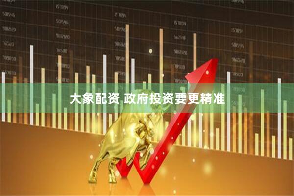 大象配资 政府投资要更精准